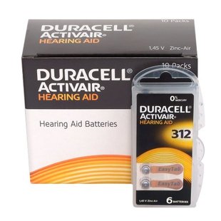 Batteries Duracell ActivAir DA312 Hg0% -<b>PRICE FOR 60pcs</b>