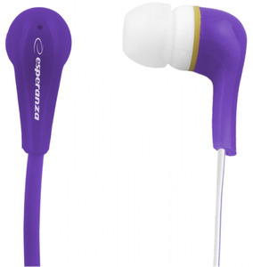 Earphones ESPERANZA LOLLIPOP EH146V silicon louders plug in 3,5mm Violet