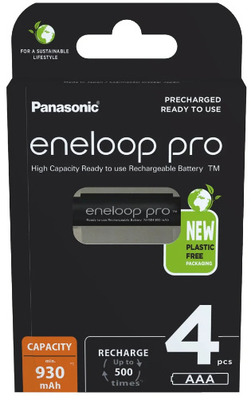 Rechargeable Panasonic R03 / AAA Eneloop Pro BK-4HCDE/4BE 930mAh B4