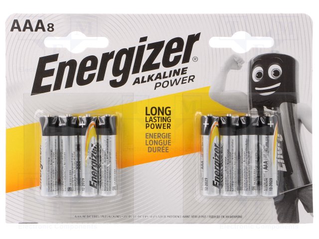 Bateria Energizer Alkaline Power LR03 / AAA / MN2400 B8