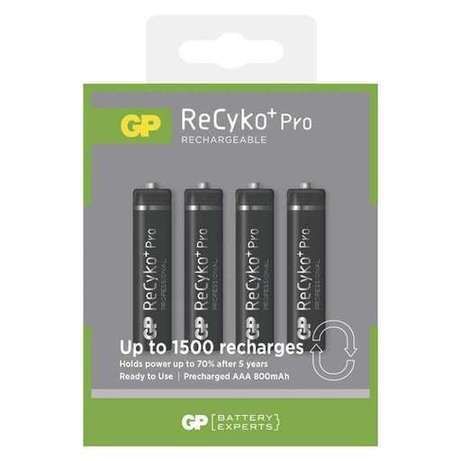 Rechargeables GP R03 / AAA Recyko+ Pro (precharged) 800mAh B4 -<b>PRICE FOR 40pcs</b>
