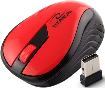 Mysz Titanum RAINBOW TM114R bezprzewodowa 2.4GHz 1000dpi Red