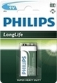 Bateria Philips Longlife 6F22 (9V) blister B1