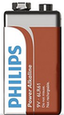 Bateria Philips Power Alkaline 6LR61 (9V)
