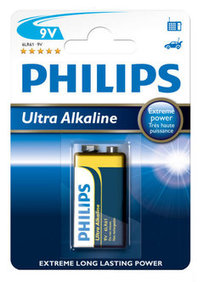 Batterie Philips Ultra Alkaline 6LR61 / 9V