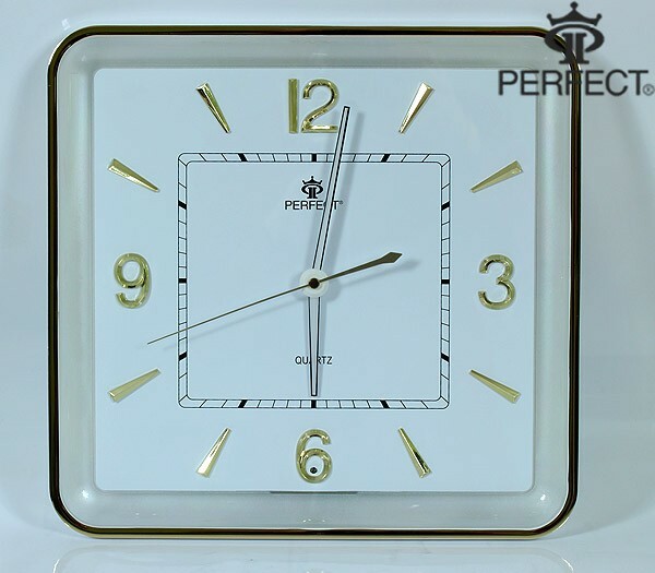 Wall Clock Perfect PW 165 GOLD white dial