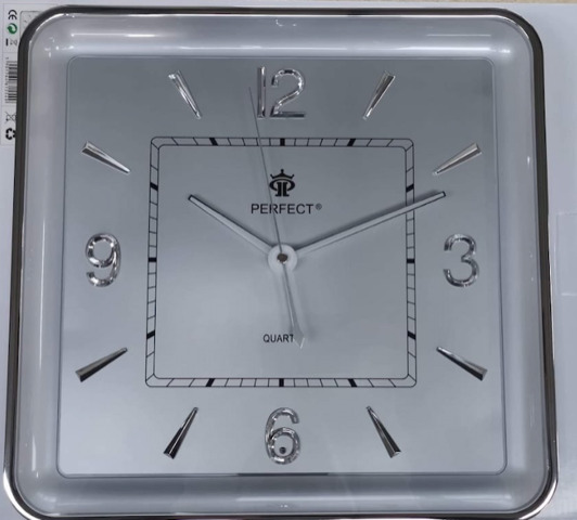 Wall Clock Perfect PW 165 SILVER silver dial